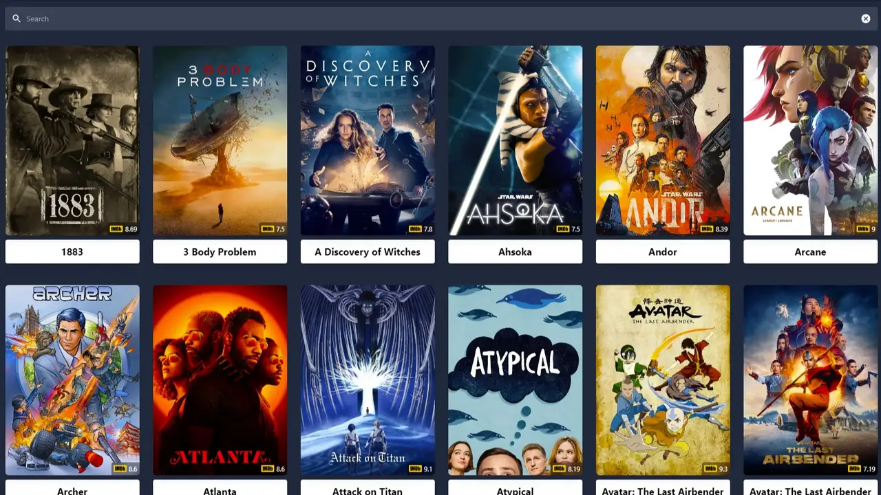 Shows screen